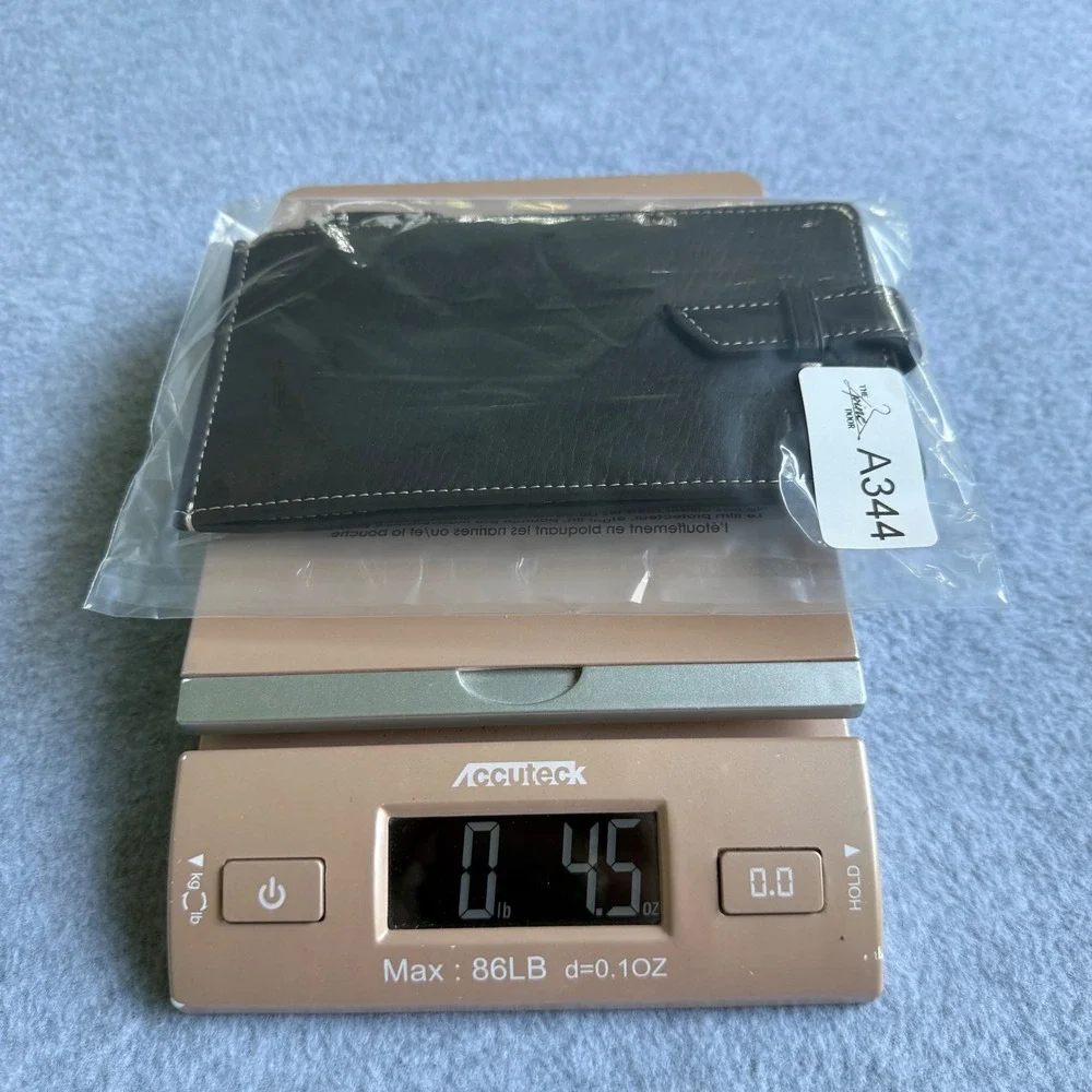 Levenger Black Leather BiFold‎ Wallet Card Holder Travel Organizer Monogram DLJ